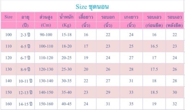 ชุดนอนเด็กโต-size-100-160-อัลบั้ม-1-9-yodyaim-cotton-100