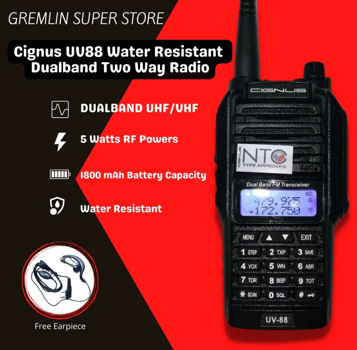 CIGNUS UV88 Dualband TwoWay Radio with FREEBIES Lazada PH