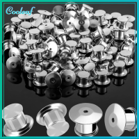 COOLEAF 50pcs โลหะสำหรับตกแต่ง หมุดล็อค 7x10mm 0.28x0.39in หมุดหลัง พินโลหะ เงินสีเงิน ที่หนีบหัวแบน งานฝีมือดีไอวาย