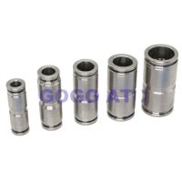 304 stainless steel quick-connect straight PU4-16 MM pneumatic air pipe quick-connect joint double-head hose connector Pipe Fittings Accessories