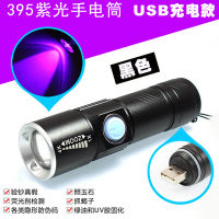 LED ไฟฉายไฟสีม่วง USB เช็คเงิน UV แบบชาร์จได้ UV การทดสอบสารเรืองแสงสำหรับการบ่มด้วยกาว