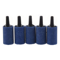 5 Pcs Cylinder Bubble Air Stones Blue For Aquarium Fish Tank