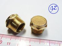 QDLJ-Pneumatic Solenoid Valve Copper Muffler Psv-02 Thread 1/4" Bspt Flat Head Copper Muffler Exhaust Vent 10pcs/lot