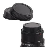 ชุดอุปกรณ์ทดแทนสีดำสำหรับ Canon Rebel EOS DSLR เลนส์ SLR Mount ป้องกันฝาปิดเลนส์ด้านหลังฝาครอบเลนส์สำหรับ Canon เลนส์ฝาปิดเลนส์ฝาครอบกันฝุ่น