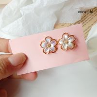 OW# 1 Pair Beautiful Flower Shape All-match Sweet Ear Stud Earring Jewelry Accessory