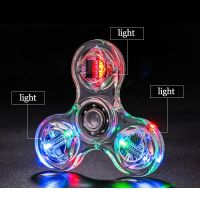 Fidget Spinner Glow in the Dark Adult Toy Anti Stress Led Tri-Spinner Autism Luminous Spinners Kinetic Gyroscope for Children Fidget Spinners  Cubes