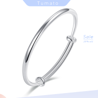 แฟชั่น Tumato สร้อยข้อมือเรียบวินเทจปรับได้สีเงินเรียบง่ายเครื่องประดับกำไลข้อมือเสน่ห์เครื่องประดับสำหรับผู้หญิงงานแต่งงาน