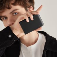 dashbrand DA19 Pocket Wallet – Black กระเป๋าสตางค์ชาย หนีบเงิน หนังแท้ มินิมอล สีดำ Simple Design Leather Money Clip Men