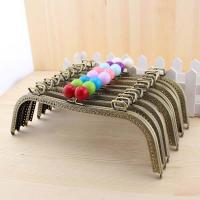 【CW】 1PCS 8.5 26cm Bead M Embossed Antique Big Metal Purse Frame kiss clasp Handle Accessories