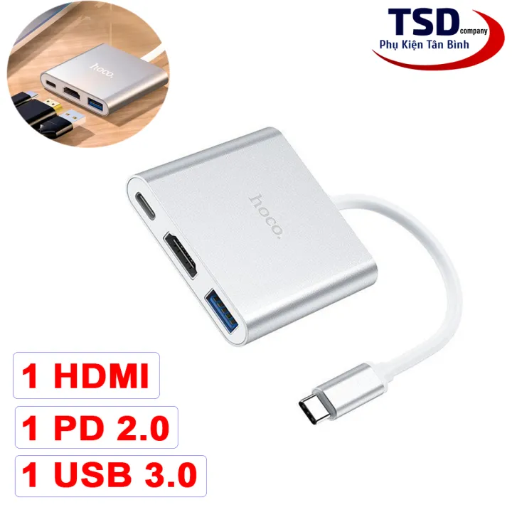 Hub Chuyển Type C Ra USB 3.0 , HDMI & PD 2.0 Hoco HB14 Chính Hãng |  Lazada.vn