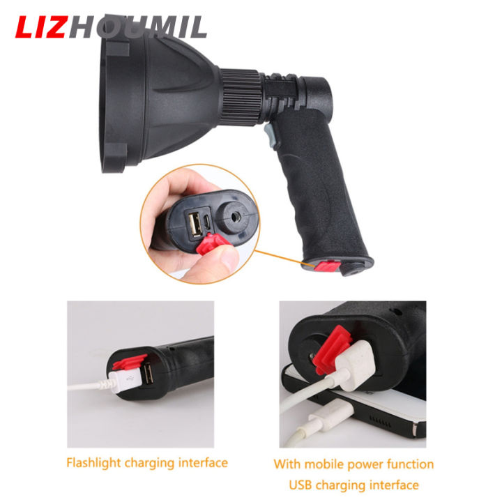 lizhoumil-พลัง-l2ไฟฉาย-led-โคมไฟมือถือคบเพลิงเครื่องชาร์ทไฟสารพัดประโยชน์