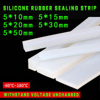 (5M) หนา5มม.*  10/15/20/30/50มม.ซิลิโคนสแควร์แบนแถบซิลิโคนแผ่นปิดผนึกสูงอุณหภูมิและทนต่อการสึกหรอยาง Anti-Skid แถบกันน้ำ