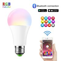 [HOT QQZIWWUJJWG 104] RGB สมาร์ทหลอดไฟ E27 B22หลอดไฟ LED บลูทูธ APP ควบคุม15วัตต์ AC110V 220โวลต์ RGB W RGBWW ที่มีสีสันหรี่แสงได้สำหรับโรมตกแต่ง