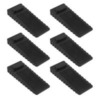 6 Pack Door Stopper Rubber Wedge - Sturdy and Stackable Door Stoppers - -Resistant Rubber Door Stop Works on All