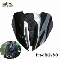 Fit สำหรับ2013-2018 Kawasaki Z250 Z300กระจกรถจักรยานยนต์กระจก Z 250 Z 300 2014 2015 2016 2017สีดำ Clear Wind Screen