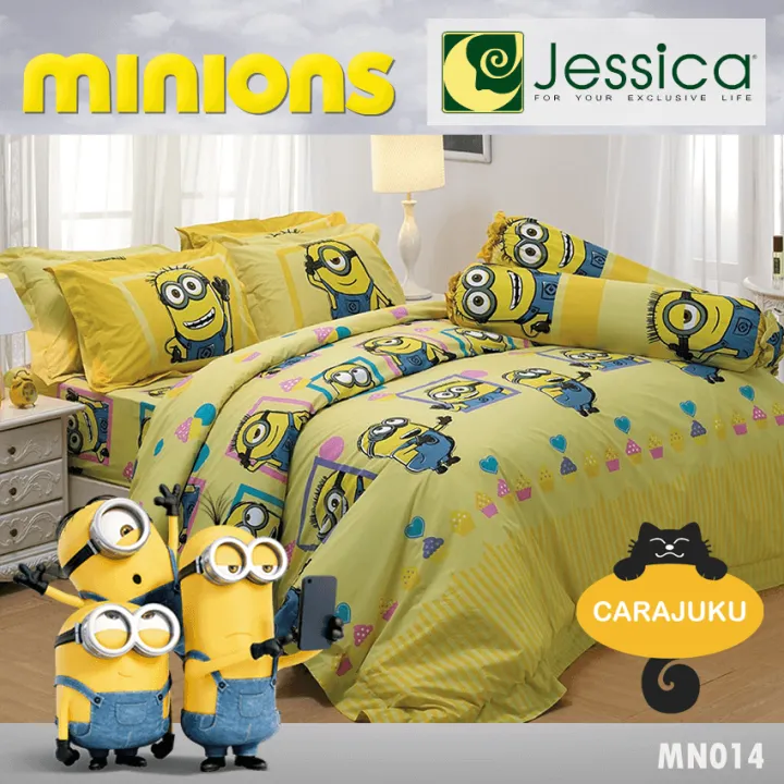 jessica-ชุดผ้าปูที่นอน-มินเนียน-minions-mn014-สีเหลือง-เจสสิกา-ชุดเครื่องนอน-3-5ฟุต-5ฟุต-6ฟุต-ผ้าปู-ผ้าปูที่นอน-ผ้าปูเตียง-ผ้านวม-minion