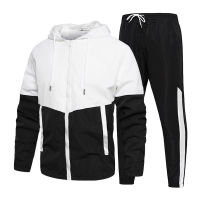 Spring Autumn Men Tracksuit Casual Set Male Joggers Hooded Sportswear Jackets+Pants 2 Piece Sets Hip Hop Running Sports Suit 5XL