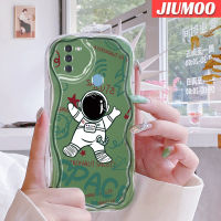 JIUMOO เคสปลอกสำหรับ Samsung กาแล็คซี่ A10 M11 A11การ์ตูนน่ารักมนุษย์อวกาศคลื่นเนื้อครีมโปร่งใสเคสซิลิโคนนิ่มป้องกันเลนส์กล้องเคสใส