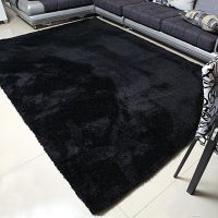 พรมเฟอร์สี่เหลียมสีดำ มีหลายขนาด 40- 180 ซม พรมขนมิ้ง Black Fur Faux Rug Carpet พรมปูพื้น พรมขนเฟอร์ พรมขนเฟอร์สีดำ พรมขนเฟอร์นุ่ม พรม พรมเฟอร์