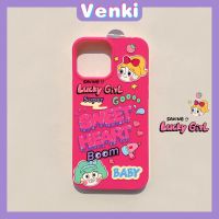 VENKI - เคสไอโฟน11 เคส iPhone Case Soft TPU Glossy Pink Candy Case การ์ตูนน่ารัก Lucky Girl ป้องกันกล้องกันกระแทกสำหรับ iPhone 14 13 12 11 Pro Max 7 8 Plus X XR