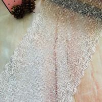 [HOT!] TD1288 2 22cm Broadens lace fabric white garment accessories Hem Trim cut out White Mesh embroidery belt