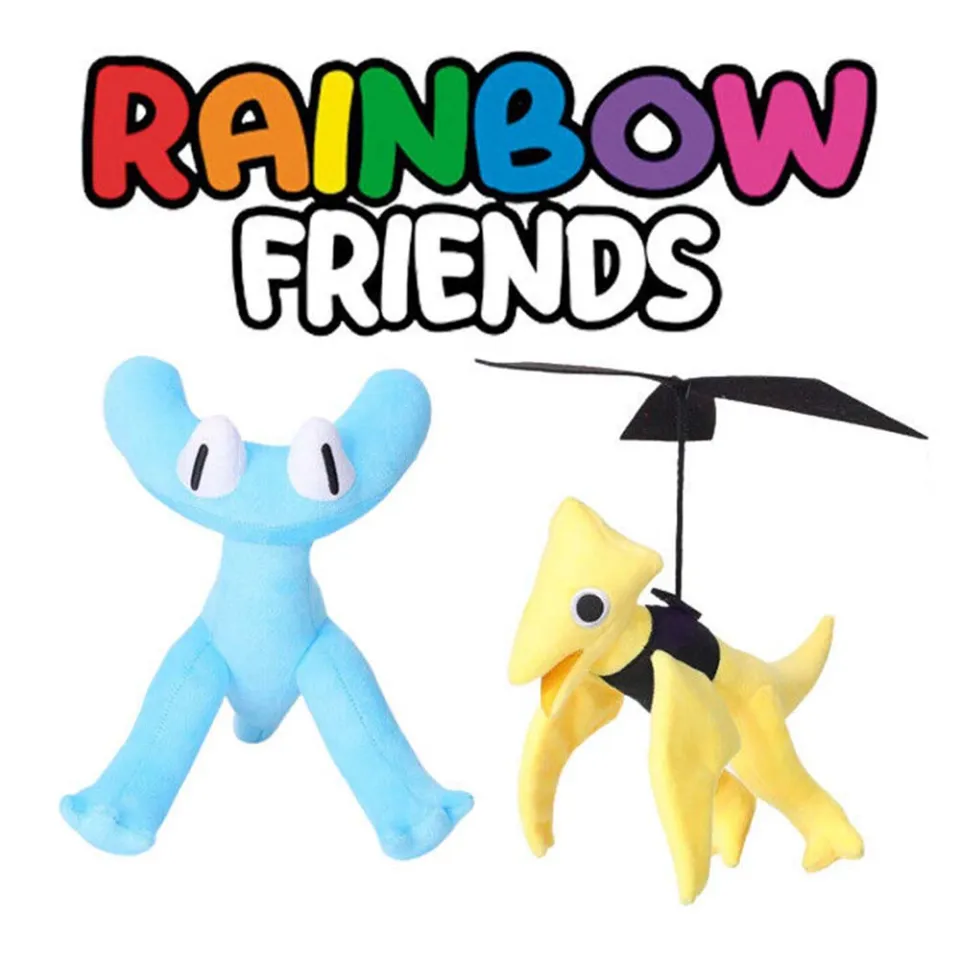 Rainbow Friends Plush, Cyan Rainbow Friend Chapter 2 Plush, Cyan Rainbow  Friends Plush, Rainbow Friends Toys, Rainbow Friends Birthday Decorations  (9 PCS) 