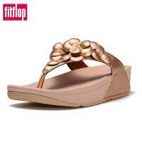 รองเท้าแตะ Fitflopsénd Flip-Flop แบบหนาพื้นหนาดอกไม้สีทองแชมเปญA