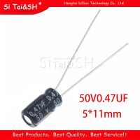 50PCS Higt quality 50V0.47UF 5*11mm 0.47UF 50V 5*11 Electrolytic capacitor