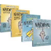 Narwhal and jelly narwhal and jellyfish 4 comic books marine biology childrens science stories picture books encyclopedia English extracurricular reading materials for 5-7 years old English original imported books