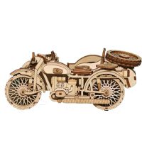 DIY Three Wheels Motorcycle Puzzles Jigsaw Child Assemble Montessori Educational Wooden 3D Models Toys Gift For Adults To Build