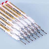 5pcs Long Head Marker Waterproof Colorfast Permanent Pen Scribing 20mm Long Snout Quick Drying Ceramic Tile Carpentry Bathroom