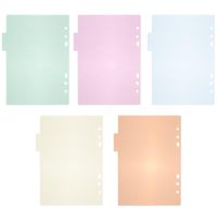 10pcs A5 Binder Dividers Labels Insertable Multicolor Plastic Tab for Office