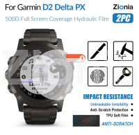 Zionia 2PCS HD แบบเต็มหน้าจอขอบโค้งเต็มรูปแบบฟิล์มกันรอยสำหรับ Garmin D2 Delta PX สมาร์ทวอทช์ HD 9H ล่องหนล่องหนที่มองไม่เห็นฟิล์มนุ่ม TPU ฟิล์มป้องกันฟิล์มป้องกันการระเบิดป้องกันรอยขีดข่วน