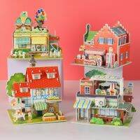 Villa House Castle Building Model 3D Cardboard Puzzle Jigsaw Toys Childrens Interest Educational Toys Kids Gift