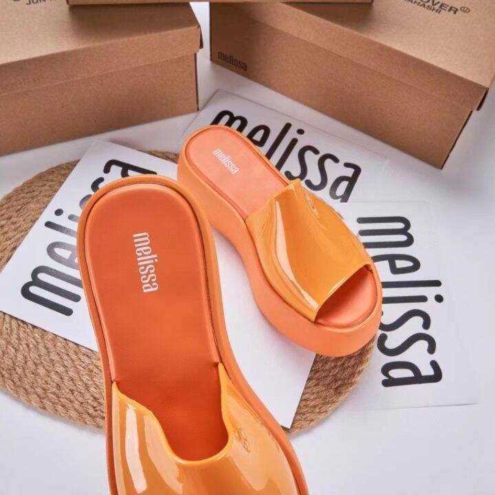 พร้อมส่ง-melissa-รองเท้าแตะ-พื้นหนา-เหมาะกับเดินชายหาด-แฟชั่นสําหรับผู้หญิง-2023-qyue-cnb