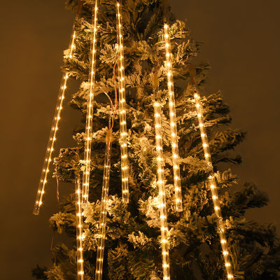 1234ชุดกลางแจ้ง LED ฝนดาวตกไฟ Fairy String Light กันน้ำสำหรับคริสต์มาสปาร์ตี้สวนตกแต่งวันหยุด2024