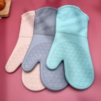 Good Grip Oven Mitt Silicone Soft Cotton Lining Baking Glove Thicker Anti-slip Heat Resistant Microwave Glove Kitchen Gadgets