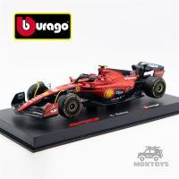 Bburago SF-23 1:43 (2023) #55 Carlos Sainz Red 23 Std พร้อมรถโมเดล Diecast หมวกกันน็อค