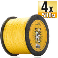 Biteme 4X 500M PEสายการประมงถัก 4 เส้น 10-120LB MultifilamentสายการประมงPEสาย