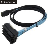 【2023】 ODM Auto Parts Sas Sata สายเคเบิลภายใน Mini SAS 36pin SFF-8087ไปที่ (4) SFF-8482ที่มีไฟ SATA 0.5M 1M