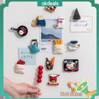 OKDEALS 1PC 3D Resin Kitchen Tools Home Decoration Refrigerator Ornament Cartoon Food Shape Fridge Magnet Bread Egg Milk Magnetic Stickers