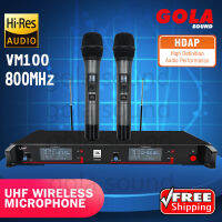 [gola] Wireless microphone ไมโครโฟนVM-100 ความถี่ใหม่ 800 เมกะเฮิร์ตซ์ไมโครโฟนไร้สายมีช่วงรับสัญญาณ 100 เมตรและตัวโลหะป้องกันการหล่นจะรับเสียงได้ดี ใช้ใน (จัดส่งที่รวดเร็ว)