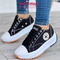 COD DSFGREYTRUYTU Namvitae Sneakers Ladies Large Size Low Top Thick Sole Lace-Ups Outdoor Sports Canvas Shoes Women