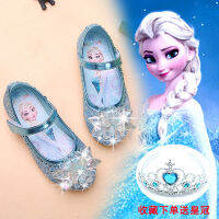 รองเท้าเจ้าหญิง Frozen Aisha สำหรับเด็กผู้หญิงรองเท้าหนังพื้นนิ่มสำหรับเด็กผู้หญิงรองเท้าคริสตัล Aisha สำหรับเด็กรองเท้าการแสดง