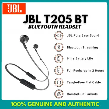 Jbl t205bt pure bass best sale wireless metal earbud headphones