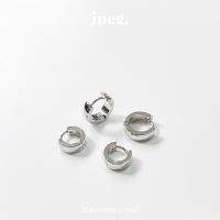 jpegshop - stainless flat silver hoop earring