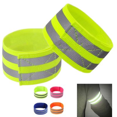 2pcs Reflective Bands Arm Belt LED Reflective Light Arm Armband Strap Safety Belt for Night Running Jogging Cycling Wristband Adhesives Tape