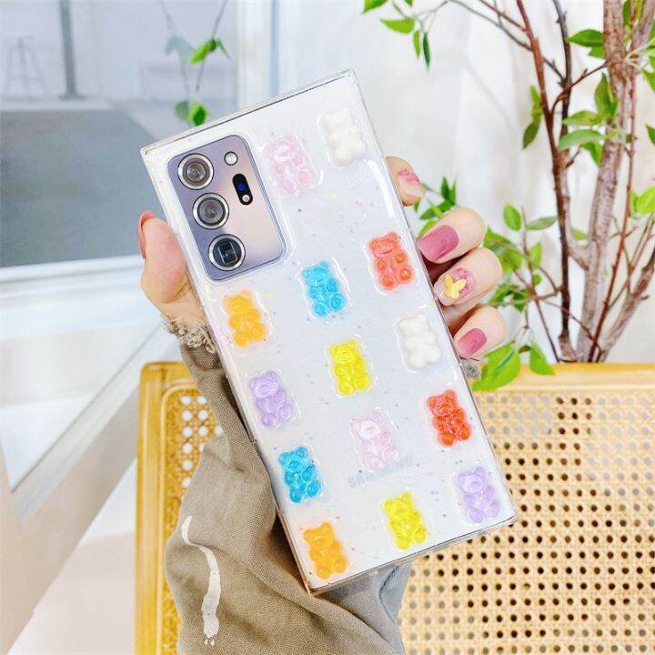 เคสสำหรับ-galaxy-โทรศัพท์ลายหมีสีลูกอม3มิติ-s23-s22-s21-s20-fe-note-20-ultra-10-9-s10-plus-เคสใสซิลิโคนนิ่ม