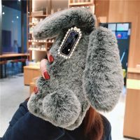 for Realme 7 Case Rabbit fluffy fur Bunny silicone cover For OPPO Reno 4Z 4 5 5G A53 A52 A5S Realme 8 Pro 6 6i C3 C20 Phone Case