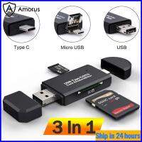 [Amorusเครื่องอ่านการ์ด] 3 IN 1ไดรฟเวอร์OTG Microการ์ดรีดเดอร์SDเครื่องอ่านการ์ดUSB Type-Cเครื่องอ่านการ์ดสำหรับอะแดปเตอร์ไมโครSDยูเอสบีแฟลชไดรฟ์USB